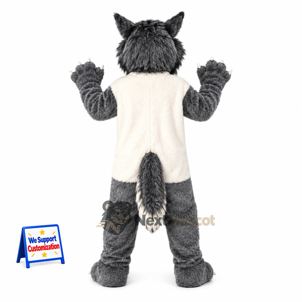 Wolf Mascot Costume - Gray, White Shirt for Parades Wolf Mascot Costume - Gray, White Shirt for Parades