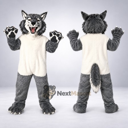 Wolf Mascot Costume - Gray, White Shirt for Parades Wolf Mascot Costume - Gray, White Shirt for Parades