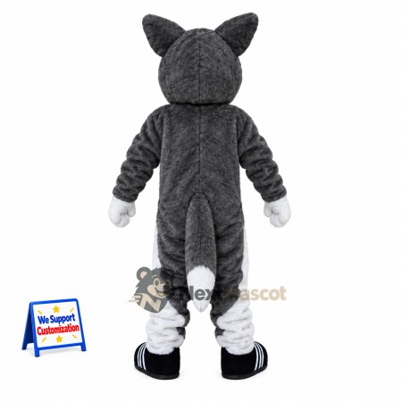 Husky Mascot Costume - Gray, Bow Tie Husky Mascot Costume - Gray, Bow Tie