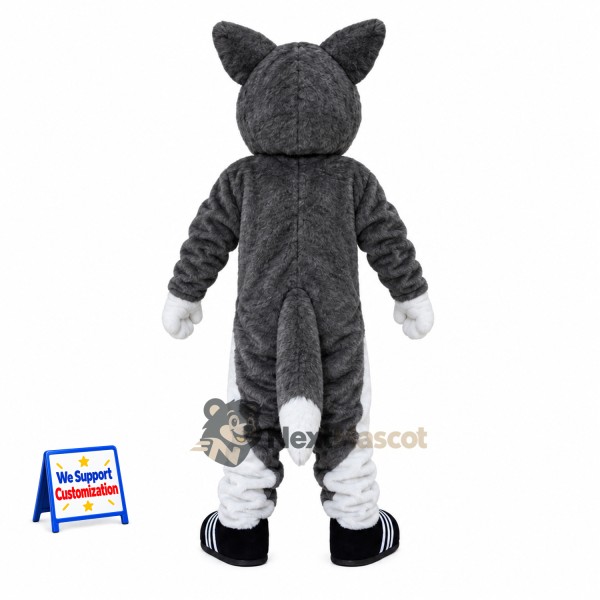 Husky Mascot Costume - Gray, Bow Tie Husky Mascot Costume - Gray, Bow Tie