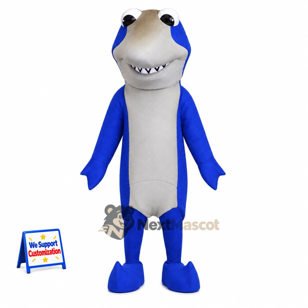 Shark Mascot Costume - Blue for Aquarium Events Shark Mascot Costume - Blue for Aquarium Events