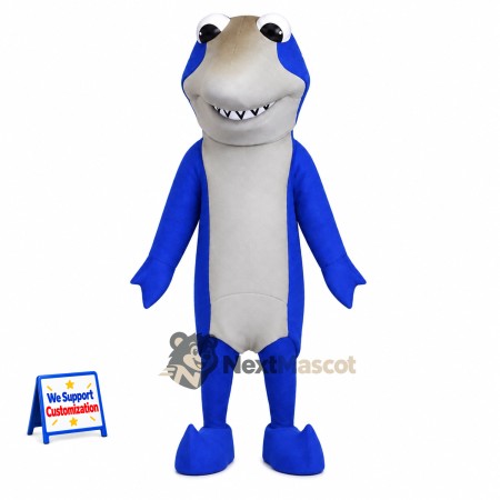 Shark Mascot Costume - Blue for Aquarium Events Shark Mascot Costume - Blue for Aquarium Events