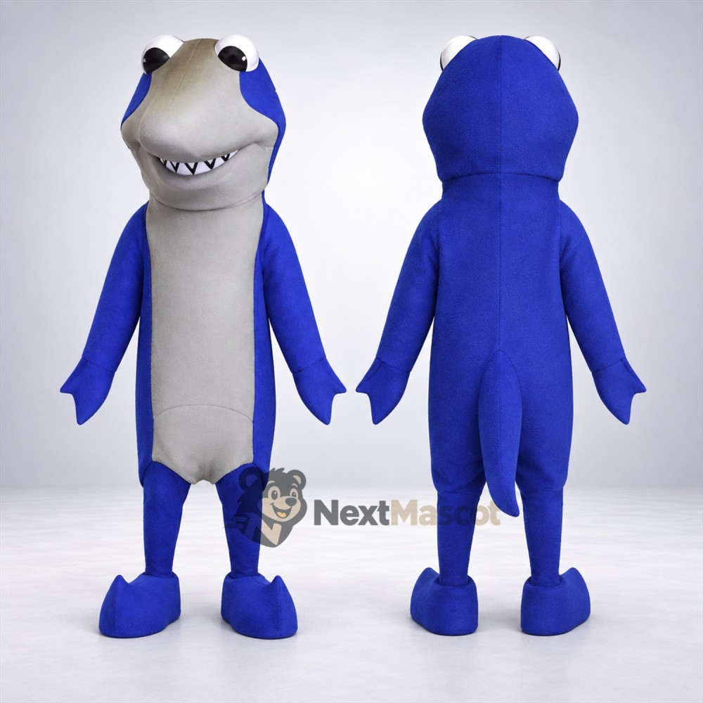 Shark Mascot Costume - Blue for Aquarium Events Shark Mascot Costume - Blue for Aquarium Events