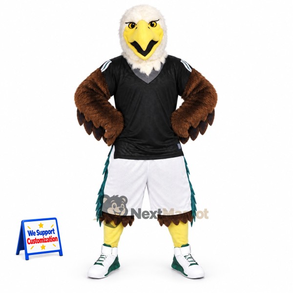 Bald Eagle Mascot Costume - Black Shirt