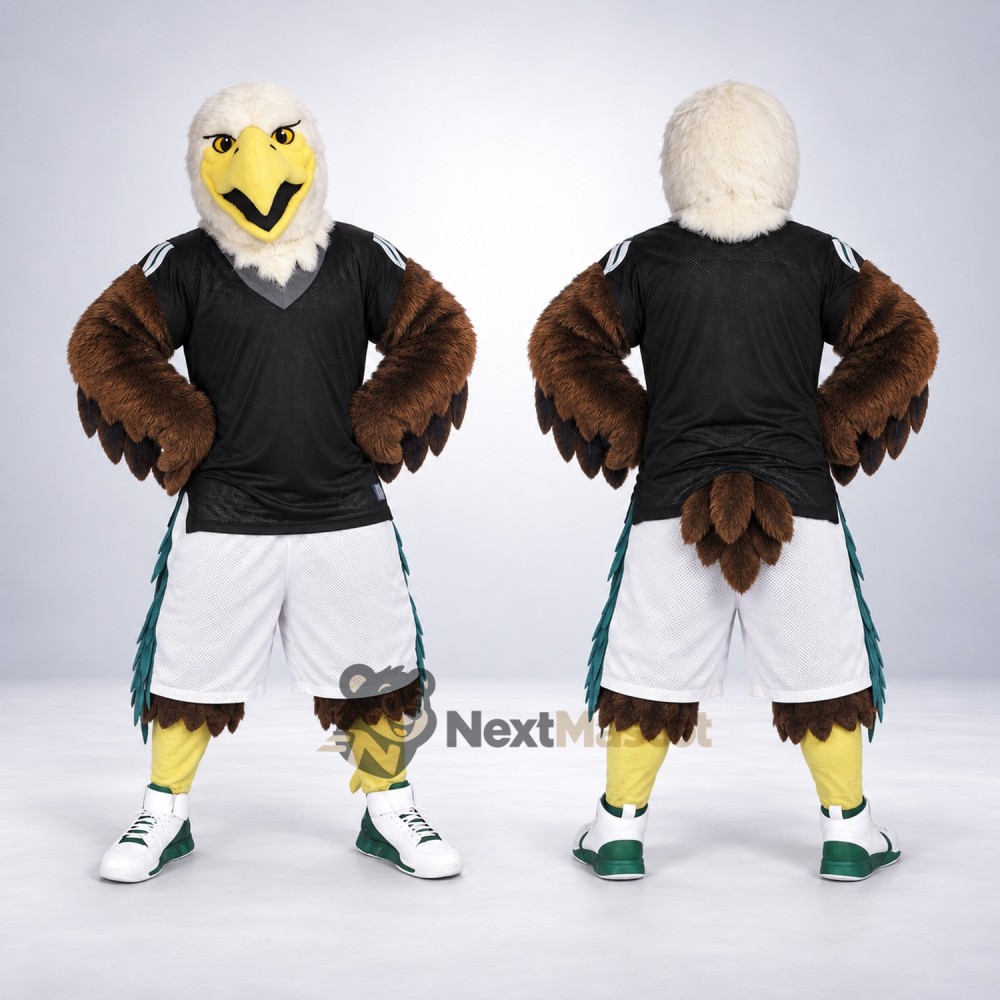 Bald Eagle Mascot Costume - Black Shirt