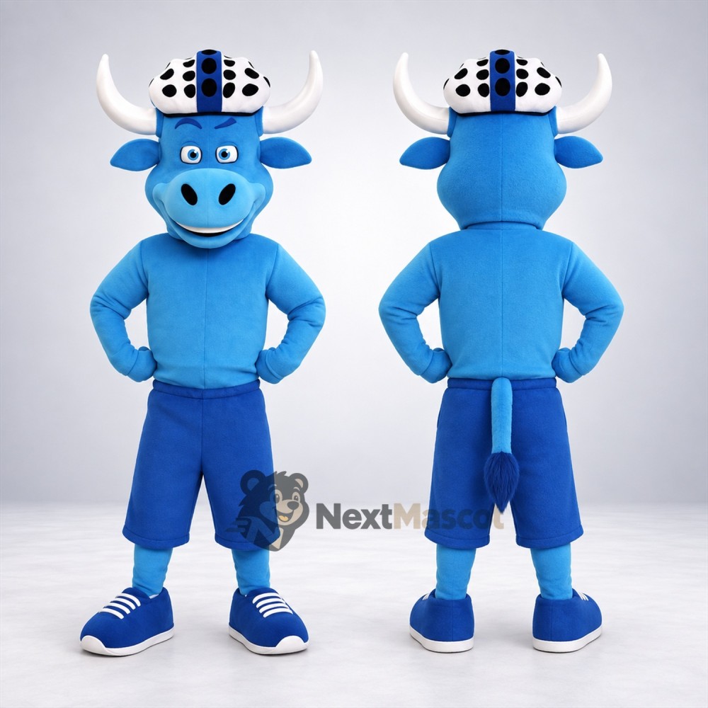 Bull Mascot Costume - Blue Bull Mascot Costume - Blue