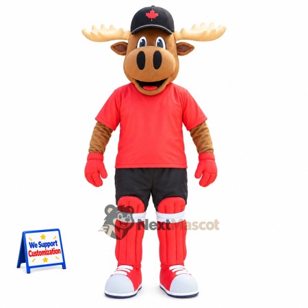 Moose Mascot Costume - Red Shirt
