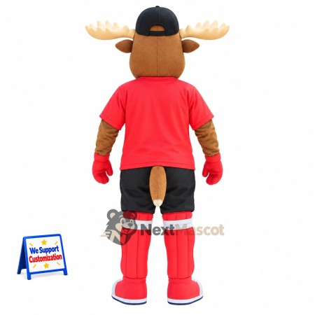 Moose Mascot Costume - Red Shirt