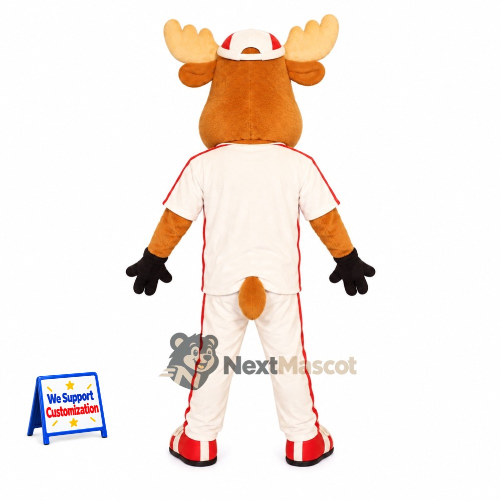 Moose Mascot Costume - White Uniform