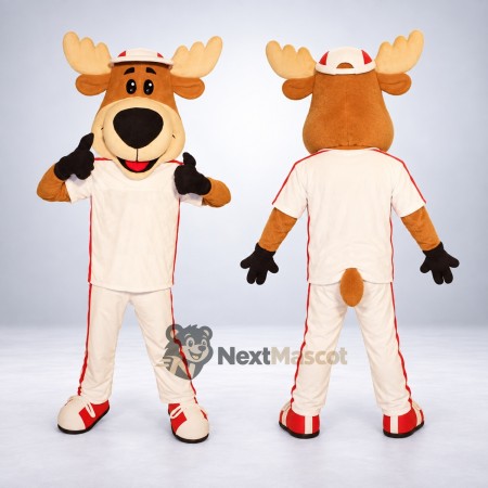 Moose Mascot Costume - White Uniform
