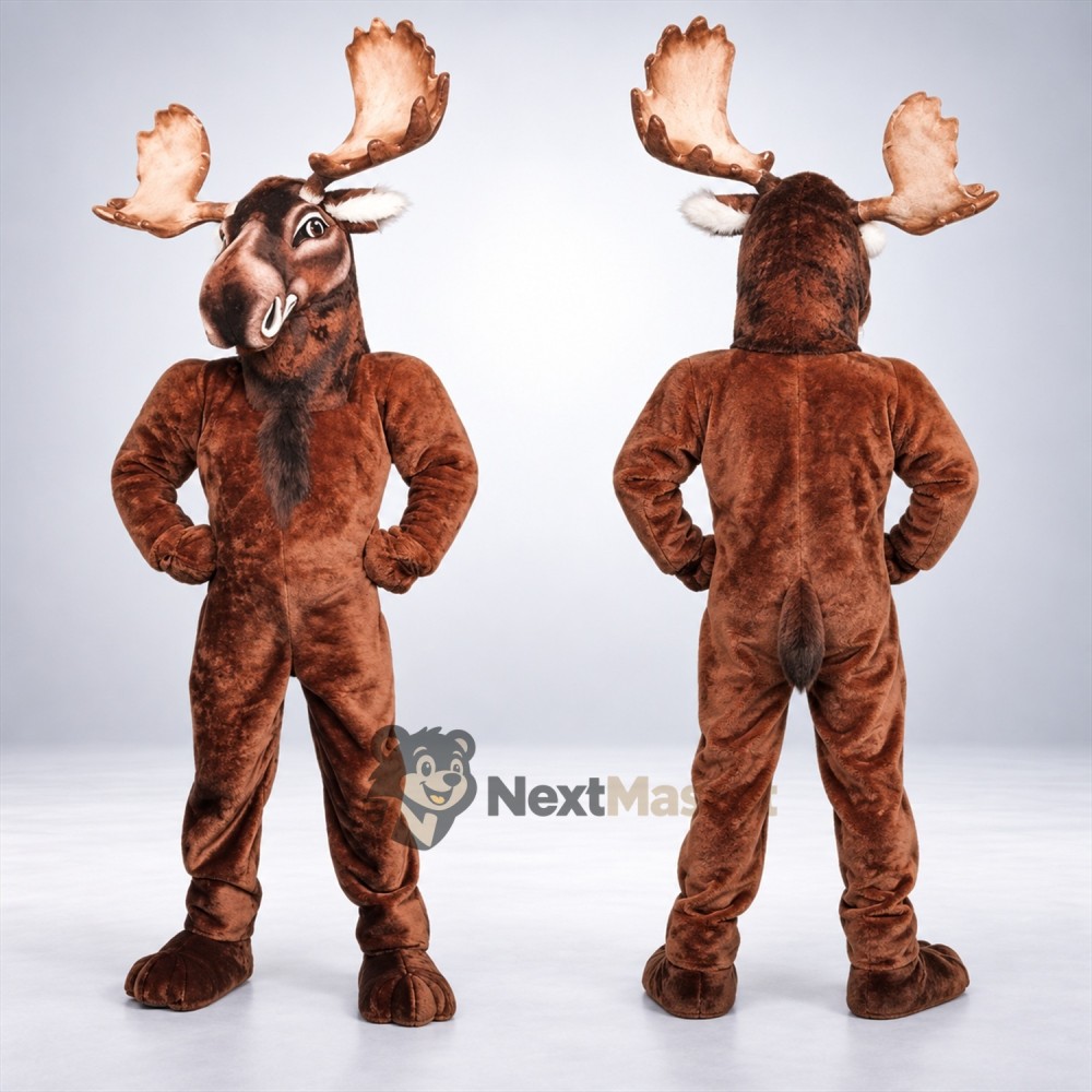 Moose Mascot Costume - Brown Moose Mascot Costume - Brown