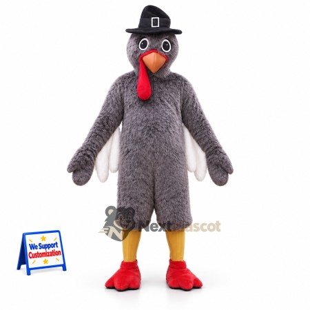 Turkey Mascot Costume - Pilgrim Hat Turkey Mascot Costume - Pilgrim Hat