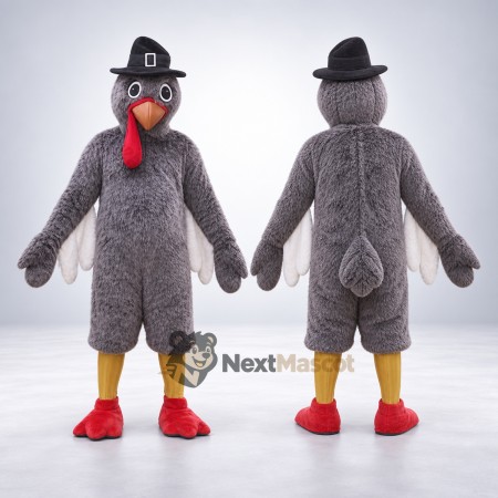 Turkey Mascot Costume - Pilgrim Hat Turkey Mascot Costume - Pilgrim Hat