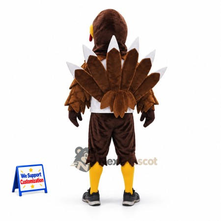 Turkey Mascot Costume - Brown, White Shirt Turkey Mascot Costume - Brown, White Shirt