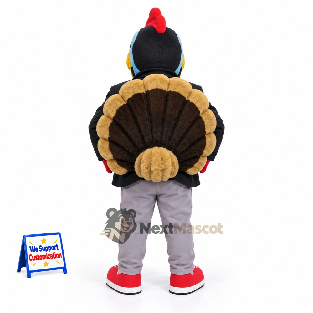 Turkey Mascot Costume - Black Jacket Turkey Mascot Costume - Black Jacket