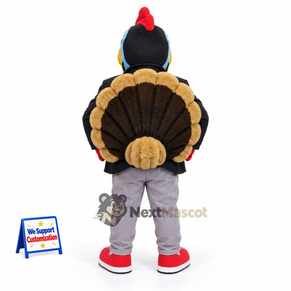 Turkey Mascot Costume - Black Jacket Turkey Mascot Costume - Black Jacket