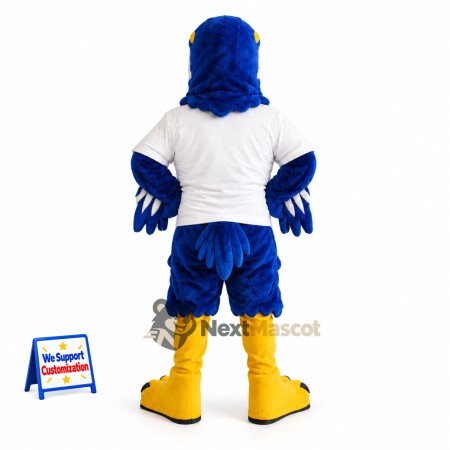 Eagle Mascot Costume - Blue, White Shirt for School Events Eagle Mascot Costume - Blue, White Shirt for School Events