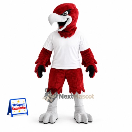 Parrot Mascot Costume - Red, White Shirt for Parades Parrot Mascot Costume - Red, White Shirt for Parades