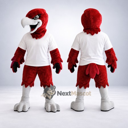 Parrot Mascot Costume - Red, White Shirt for Parades Parrot Mascot Costume - Red, White Shirt for Parades