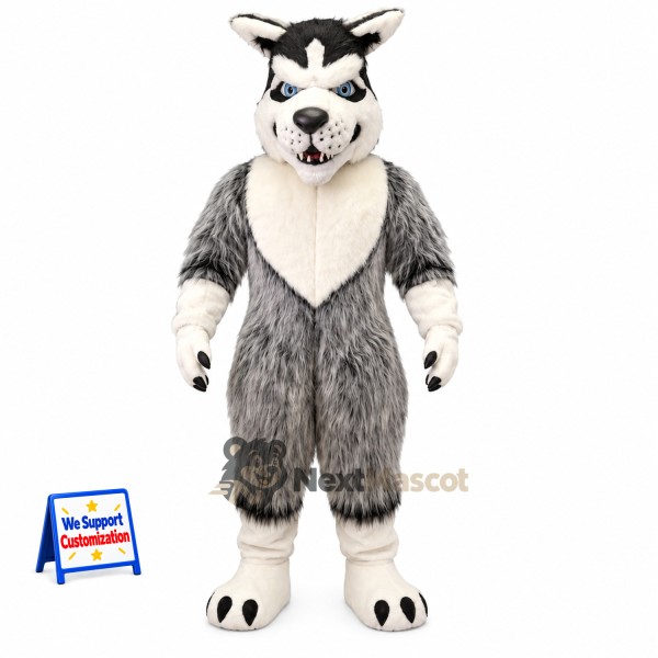 Wolf Mascot Costume - Gray for Parades