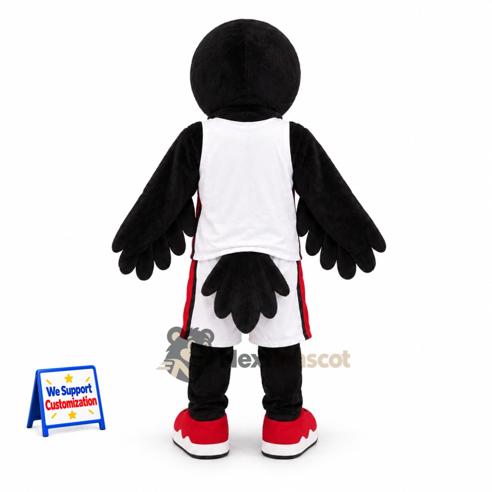 Crow Mascot Costume - Black, White Uniform for Parades Crow Mascot Costume - Black, White Uniform for Parades