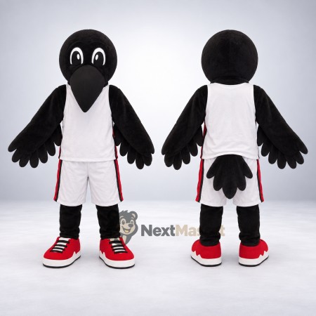 Crow Mascot Costume - Black, White Uniform for Parades Crow Mascot Costume - Black, White Uniform for Parades