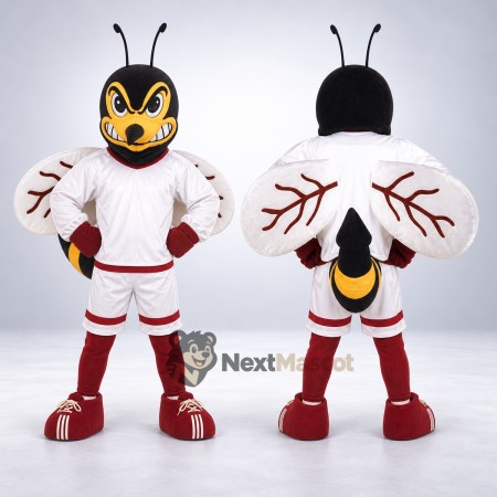 Wasp Mascot Costume - White and Red Uniform Wasp Mascot Costume - White and Red Uniform