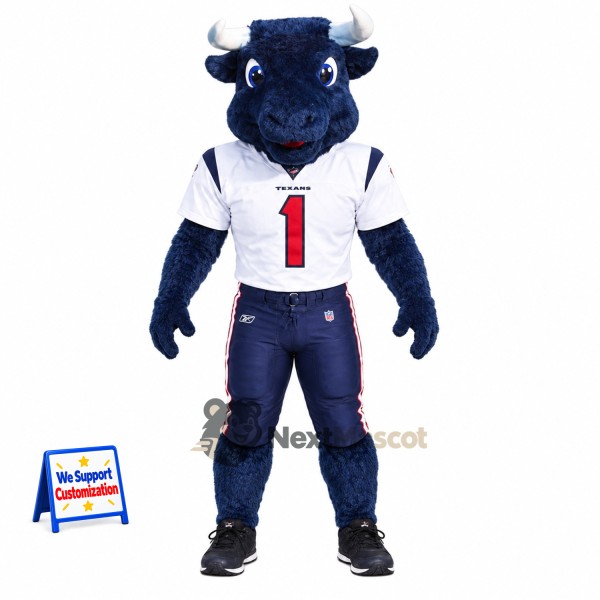 Bull Mascot Costume - Blue, Football Uniform