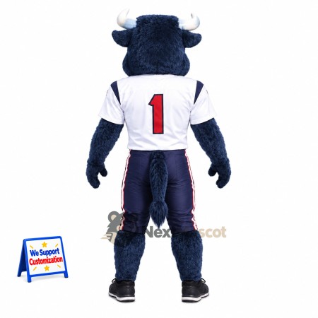 Bull Mascot Costume - Blue, Football Uniform Bull Mascot Costume - Blue, Football Uniform