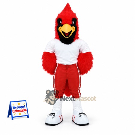 Cardinal Mascot Costume - Red, White Shirt Cardinal Mascot Costume - Red, White Shirt