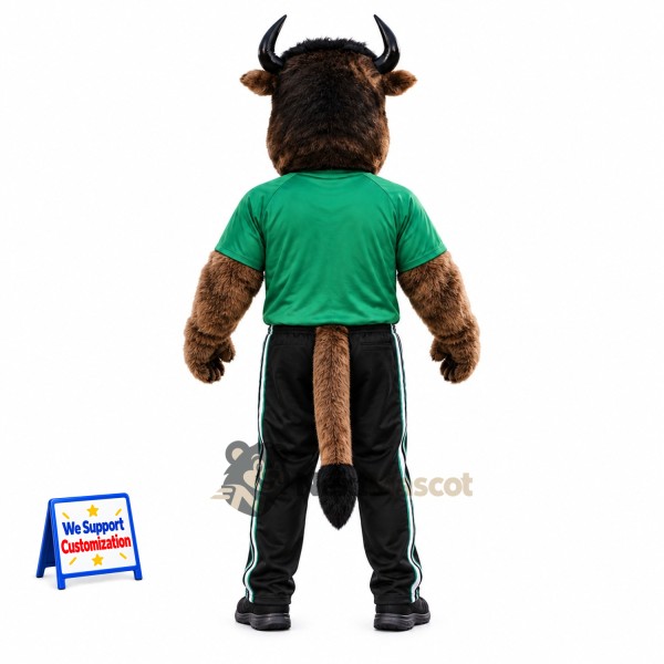 Buffalo Mascot Costume - Green Shirt Buffalo Mascot Costume - Green Shirt