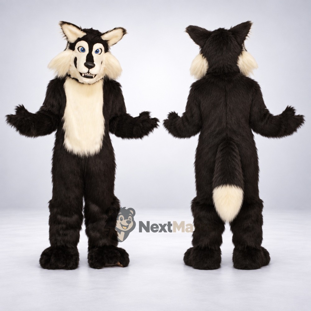 Wolf Mascot Costume - Black and White Wolf Mascot Costume - Black and White