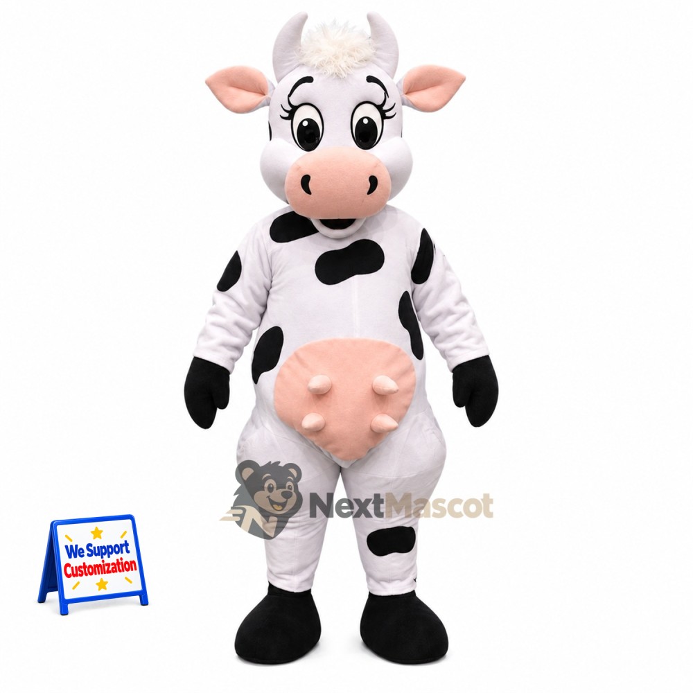 Cow Mascot Costume - Spotted for Community Events Cow Mascot Costume - Spotted for Community Events