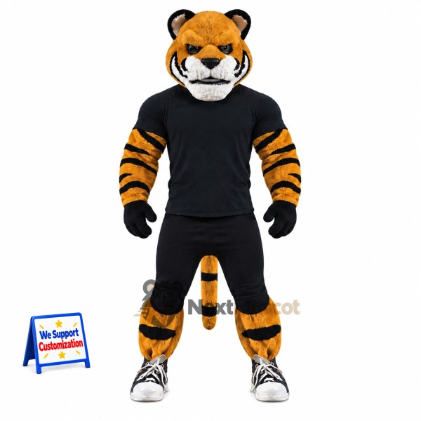 Tiger Mascot Costume - Black Shirt