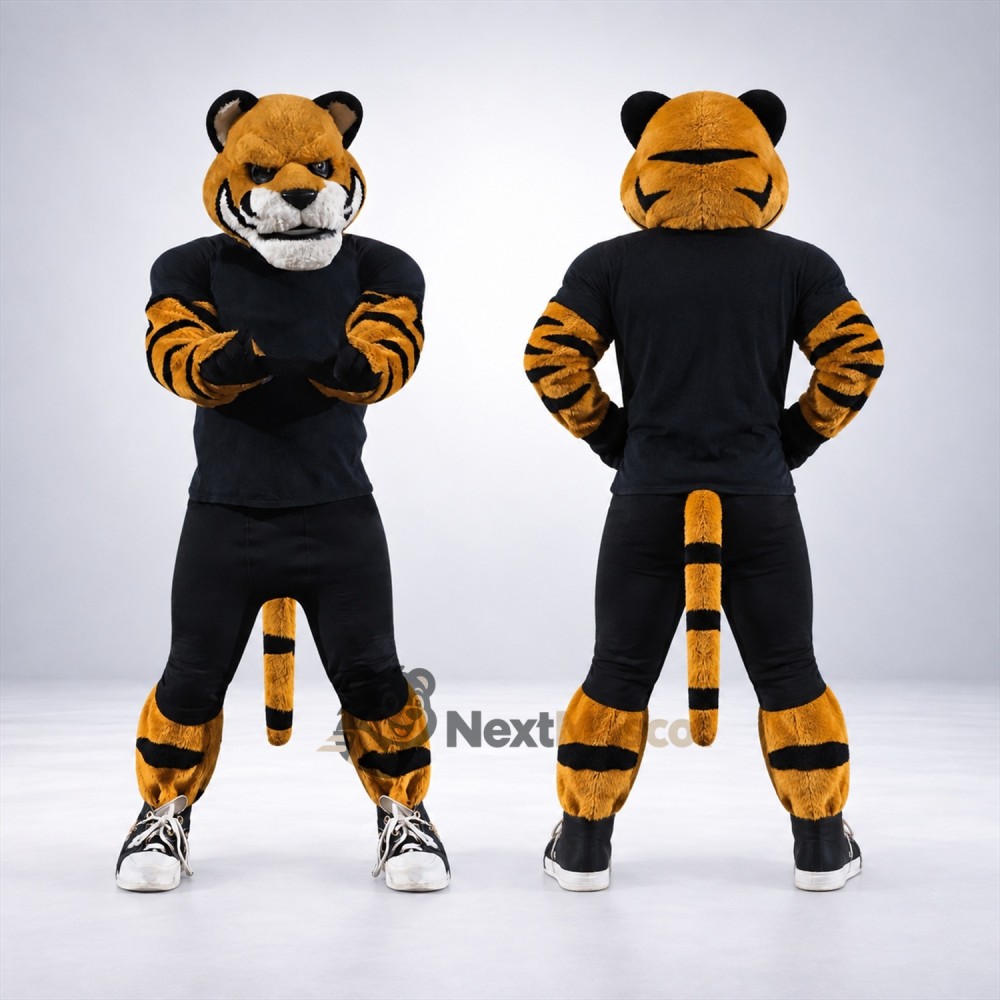 Tiger Mascot Costume - Black Shirt Tiger Mascot Costume - Black Shirt
