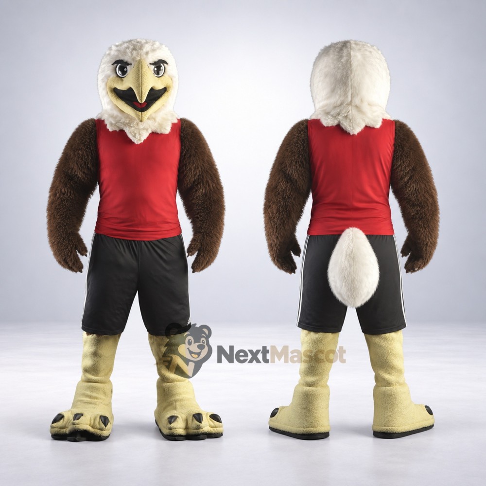 Bald Eagle Mascot Costume - Red Shirt Bald Eagle Mascot Costume - Red Shirt
