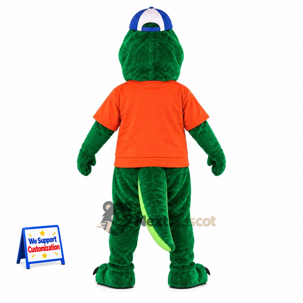 Crocodile Mascot Costume - Orange Shirt