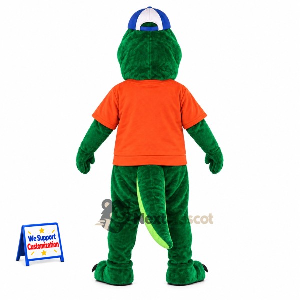 Crocodile Mascot Costume - Orange Shirt Crocodile Mascot Costume - Orange Shirt