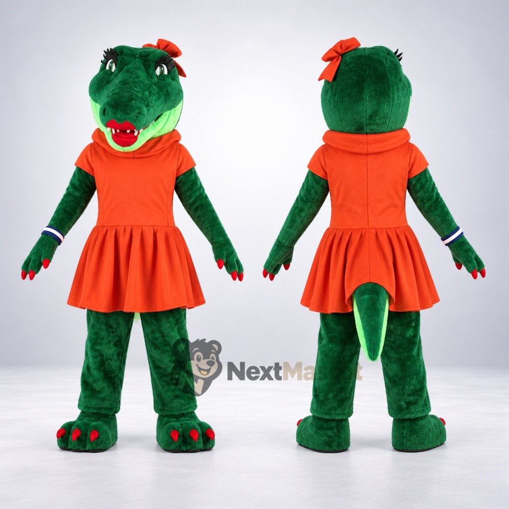 Crocodile Mascot Costume - Orange Dress Crocodile Mascot Costume - Orange Dress