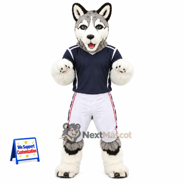 Husky Mascot Costume - Gray, Sports Uniform