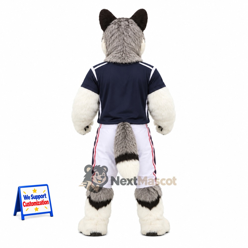 Husky Mascot Costume - Gray, Sports Uniform Husky Mascot Costume - Gray, Sports Uniform