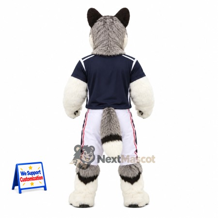Husky Mascot Costume - Gray, Sports Uniform Husky Mascot Costume - Gray, Sports Uniform