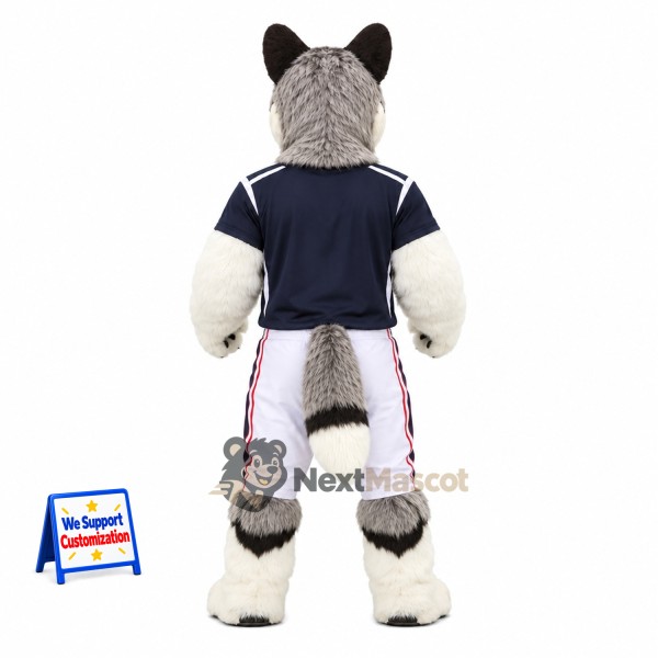 Husky Mascot Costume - Gray, Sports Uniform Husky Mascot Costume - Gray, Sports Uniform