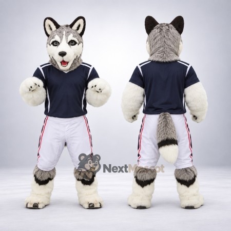 Husky Mascot Costume - Gray, Sports Uniform Husky Mascot Costume - Gray, Sports Uniform