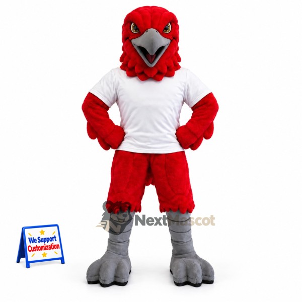 Parrot Mascot Costume - Red, White Shirt for School Events
