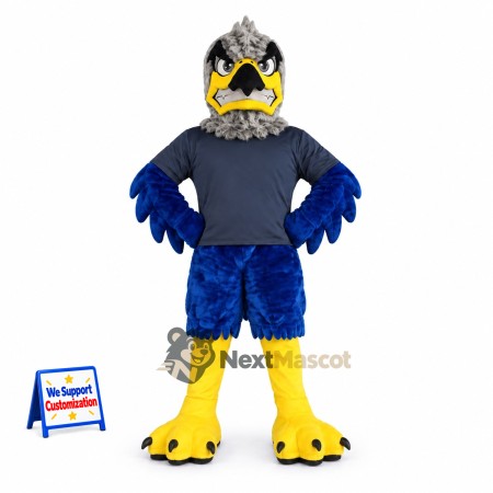 Eagle Mascot Costume - Gray, Blue Uniform Eagle Mascot Costume - Gray, Blue Uniform