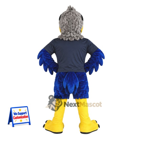 Eagle Mascot Costume - Gray, Blue Uniform Eagle Mascot Costume - Gray, Blue Uniform