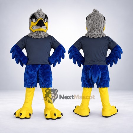 Eagle Mascot Costume - Gray, Blue Uniform Eagle Mascot Costume - Gray, Blue Uniform