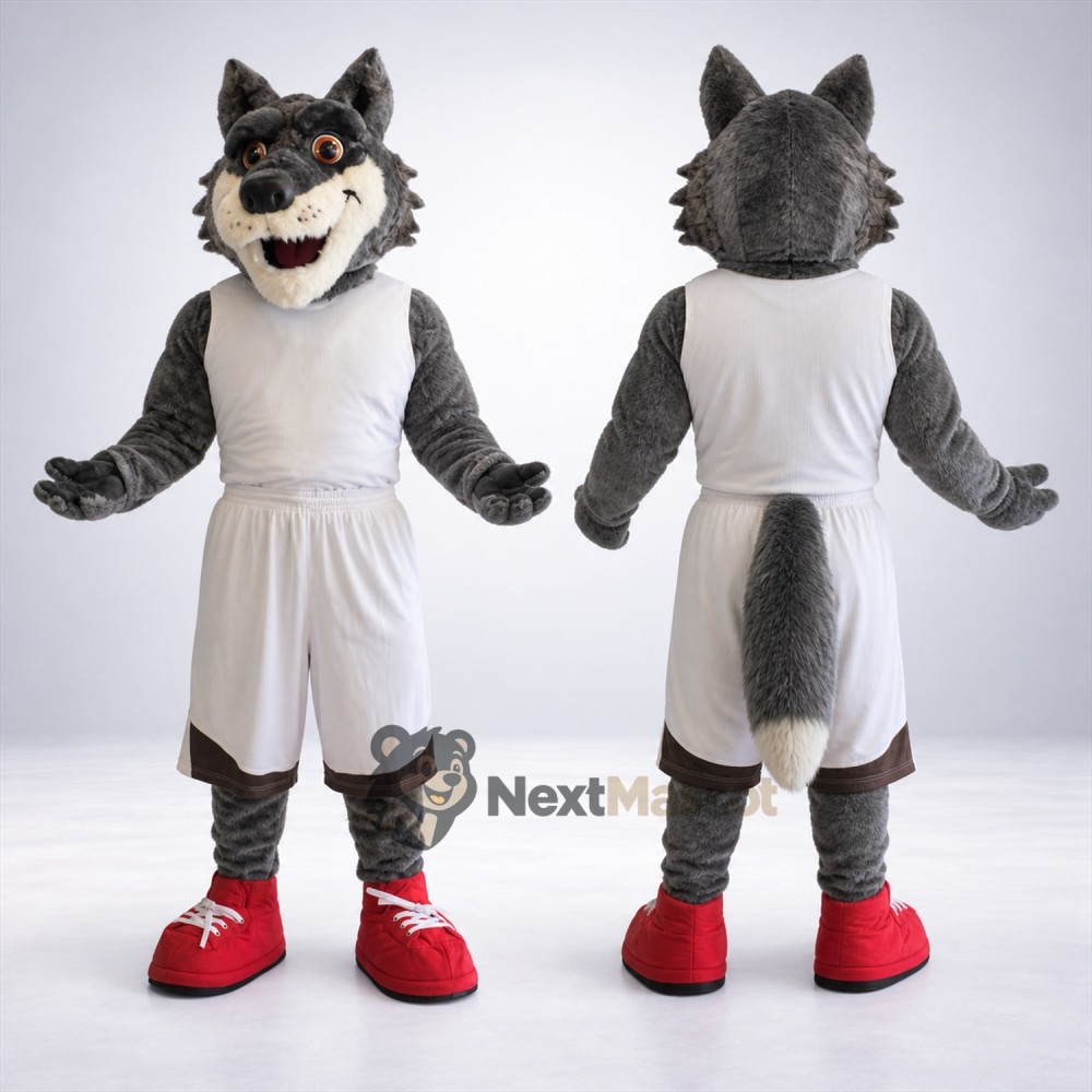 Wolf Mascot Costume - Gray, White Uniform Wolf Mascot Costume - Gray, White Uniform