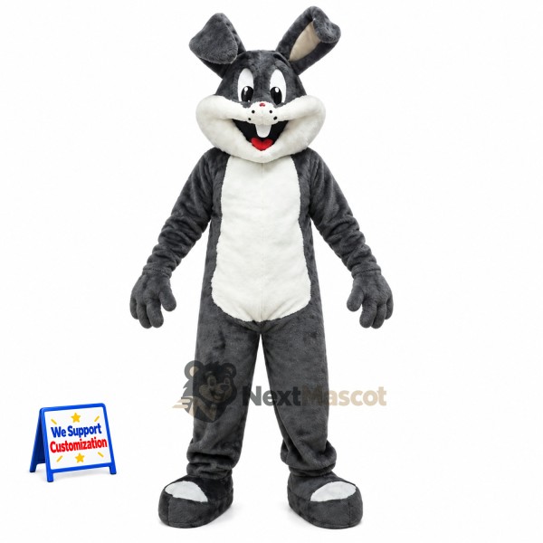Rabbit Mascot Costume - Gray